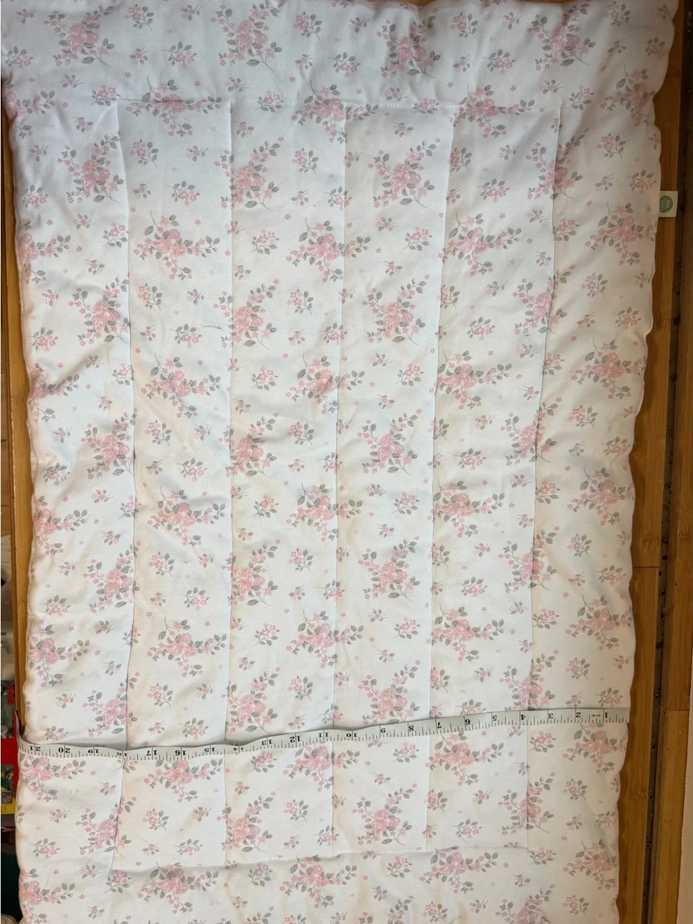Floral Quilted Baby Blanket - Pink on White